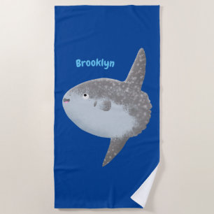 Toalla De Playa Mola mola de pez luna oceánica lindo personalizado