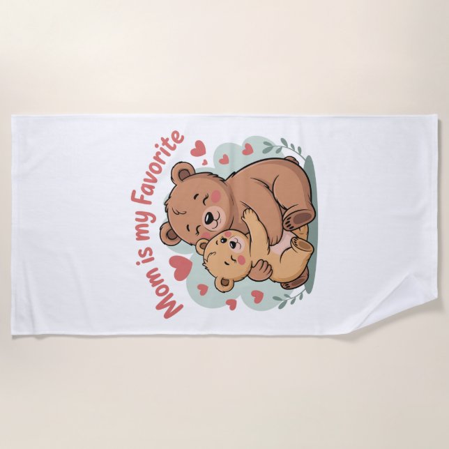 Toalla De Playa Mom Is My Favorite (Anverso)