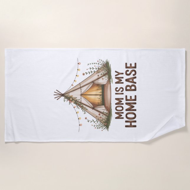 Toalla De Playa Mom Is My Home Base (Anverso)