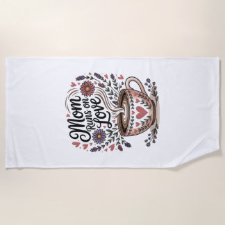 Toalla De Playa Mom Runs On Love
