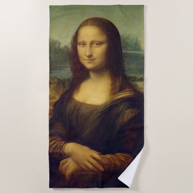Toalla De Playa Mona Lisa By Leonardo Da Vinci (Anverso)