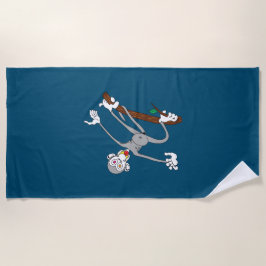Toalla De Playa Mono colgando alrededor