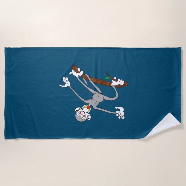 Toalla De Playa Mono colgando alrededor (Anverso)