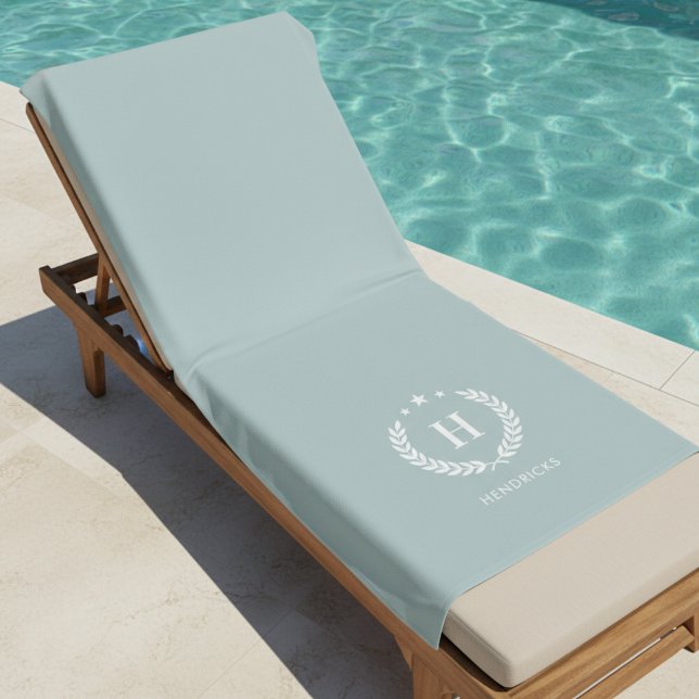 Toalla De Playa Monogram Duck Egg Green Stylish Modern Minimalist (Subido por el creador)