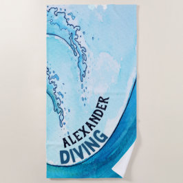 Toalla De Playa Monograma Beach Wave Swift Equipo Deportivo