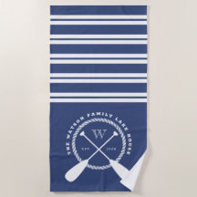 Monograma Blue White Nautical Lake House