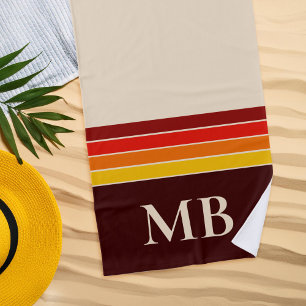 Toalla De Playa Monograma de bandas retro