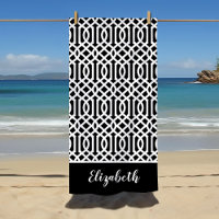 Monograma de enrejado negro y blanco | Colores edi