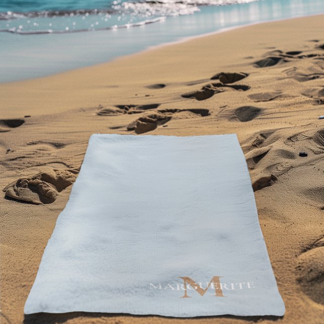 Toalla De Playa Monograma de nombre personalizado (Subido por el creador)