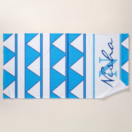 Toalla De Playa Monograma de triángulo geométrico