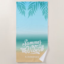 Monograma de vibraciones de verano de playa de Omb