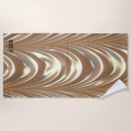 Toalla De Playa Monograma del patrón elegante de la cinta