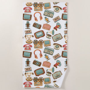 Toalla de playa monograma del personalizado del pa