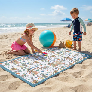 Toalla De Playa Monograma Personalizado de Alicia en el País de la