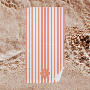 Toalla De Playa Monograma personalizado de franja de playa de Cora