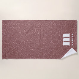 Toalla De Playa Monograma personalizado moderno en estampado de an