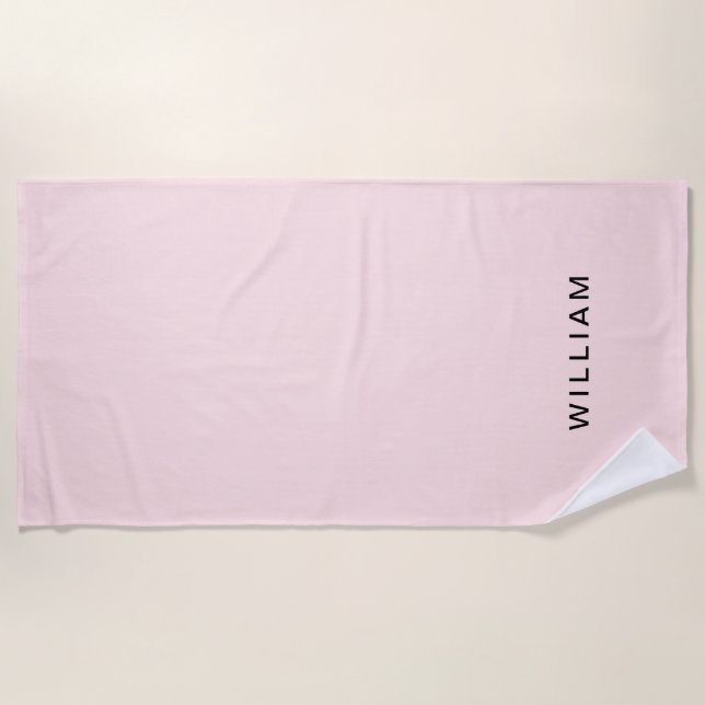 Toalla De Playa Monograma rosa y nombre personalizado | Personaliz (Anverso)