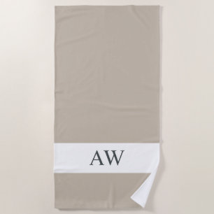 Toalla De Playa Monogramado de color blanco gris moda