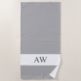 Toalla De Playa Monogramado de color blanco gris moda