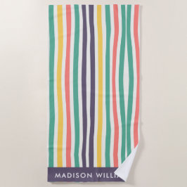 Toalla De Playa monogramado, nombre,