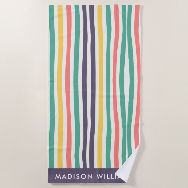 Toalla De Playa monogramado, nombre, (Anverso)