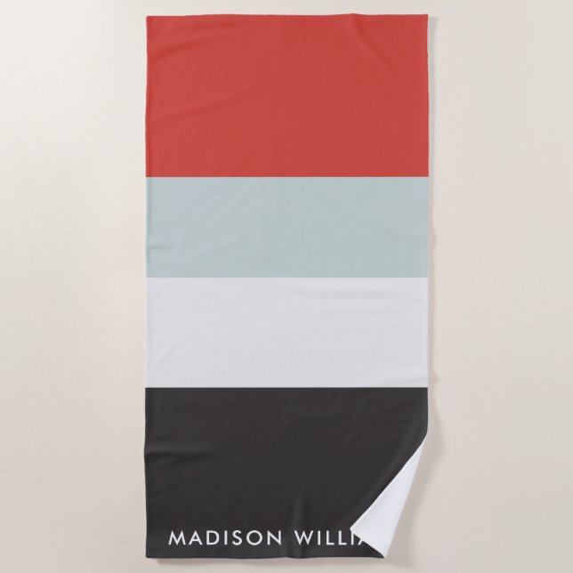 Toalla De Playa monogramado, nombre, (Anverso)