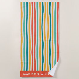 Toalla De Playa monogramado, nombre,