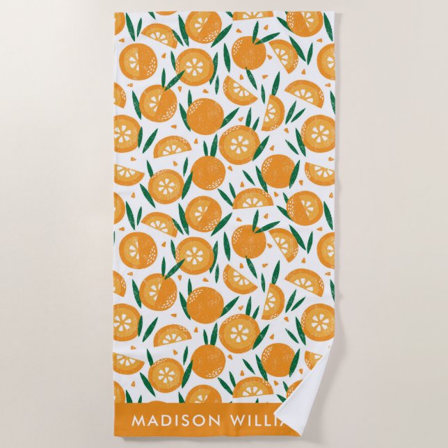 Toalla De Playa monogramado, nombre, (Anverso)