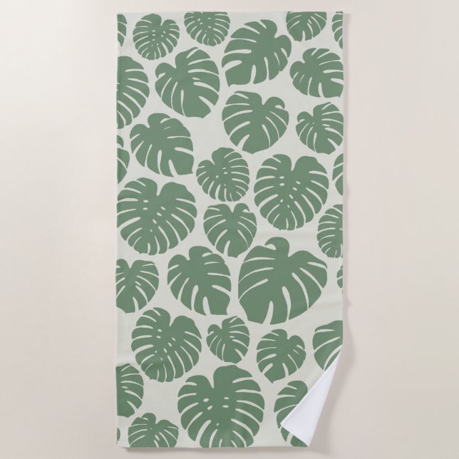 Toalla De Playa Monstera - Verde (Anverso)