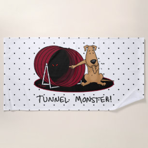 Toalla De Playa Monstruo de túnel - divertida agilidad de perro