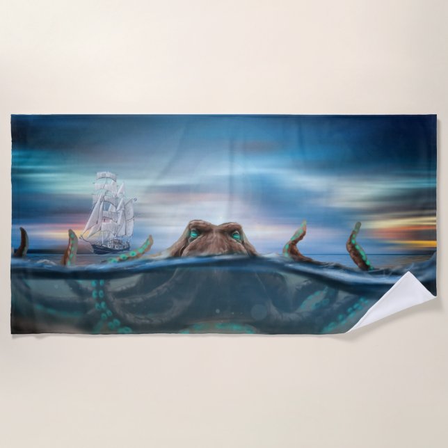 Toalla De Playa Monstruo del mar de Kraken (Anverso)