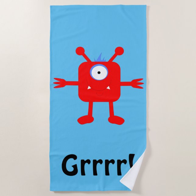 Toalla De Playa Monstruo Rojo - Playa (Anverso)