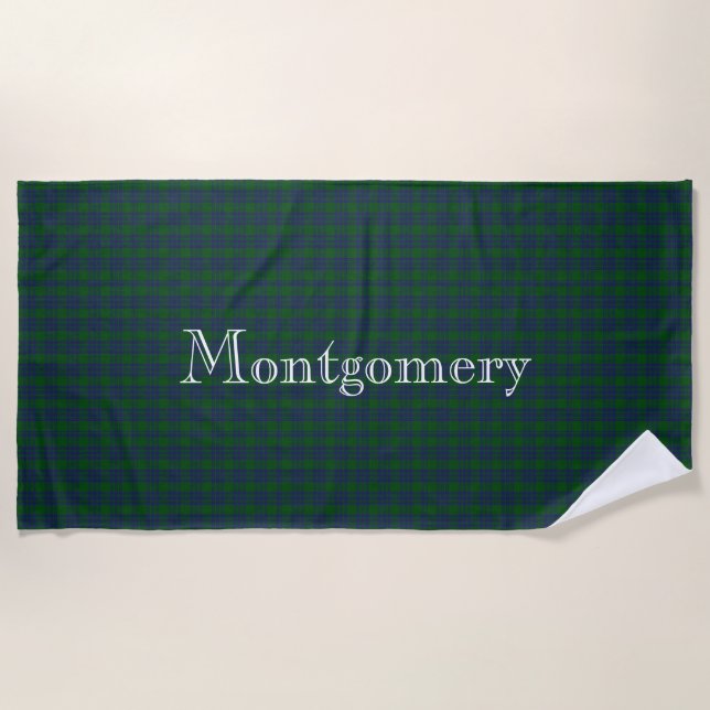 Toalla de playa Montgomery Tartan Plaid (Anverso)