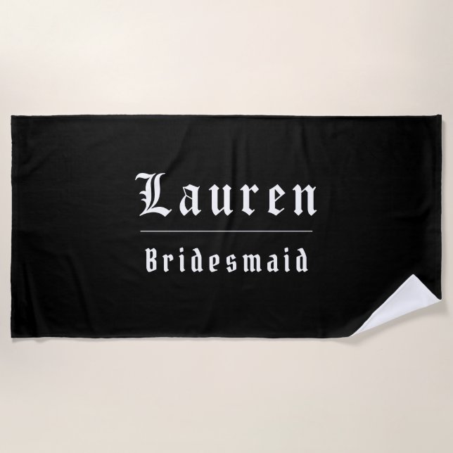 Toalla De Playa Moody Gothic Bridesmaid Beach Towel (Anverso)