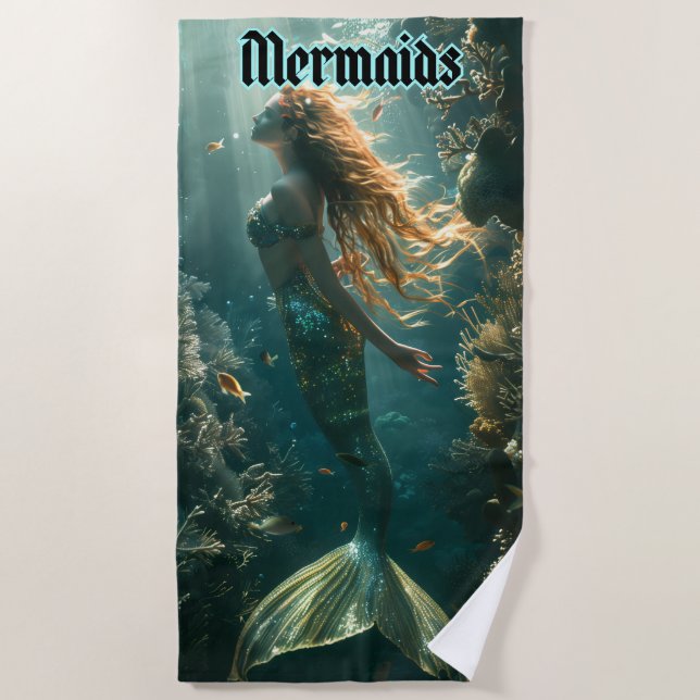 Toalla De Playa Moonlight Swimming Mermaid (Anverso)