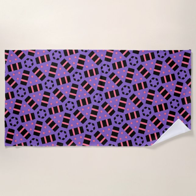 Toalla De Playa Morado decorativo (Anverso)