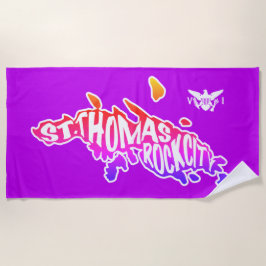Toalla De Playa Morado, St. Thomas "Rock City" Islas Vírgenes Esta