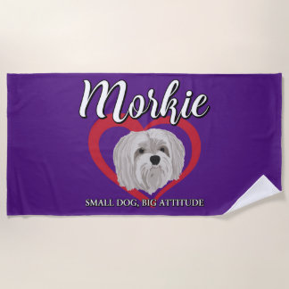 Toalla De Playa Morkie - Perro Pequeño, Gran Actitud - 3