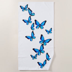 Toalla De Playa Morpho azul acuática mariposa acuática acuática