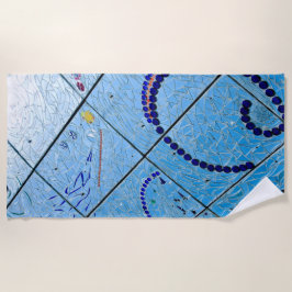 Toalla De Playa Mosaico azul