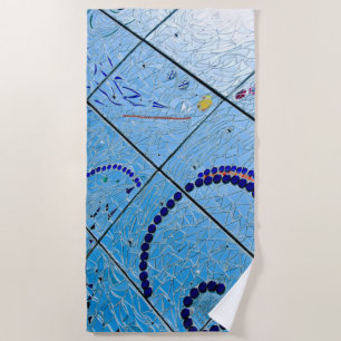 Toalla De Playa Mosaico azul