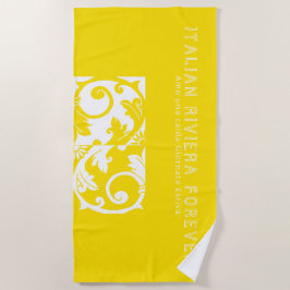 Toalla De Playa Mosaico de estilo amarillo blanco italiano