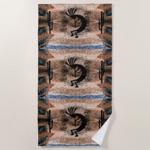 Toalla De Playa Mosaico del desierto del suroeste de Kokopelli