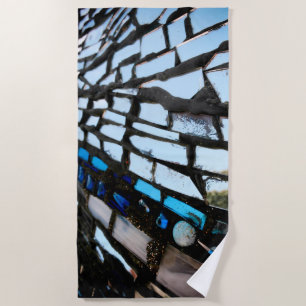 Toalla De Playa Mosaico Espejo Azul