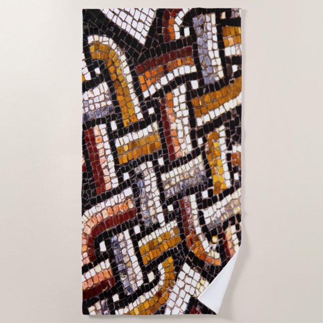 Toalla De Playa Mosaico romano de color otoñal (Anverso)