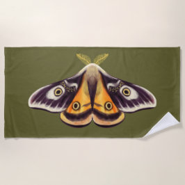 Toalla De Playa Moth Insect Art Goblincore Saturnia Witchen Green