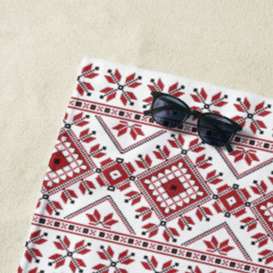 Toalla De Playa Motif Tradicional, Motif Tradicional Rumano T-S