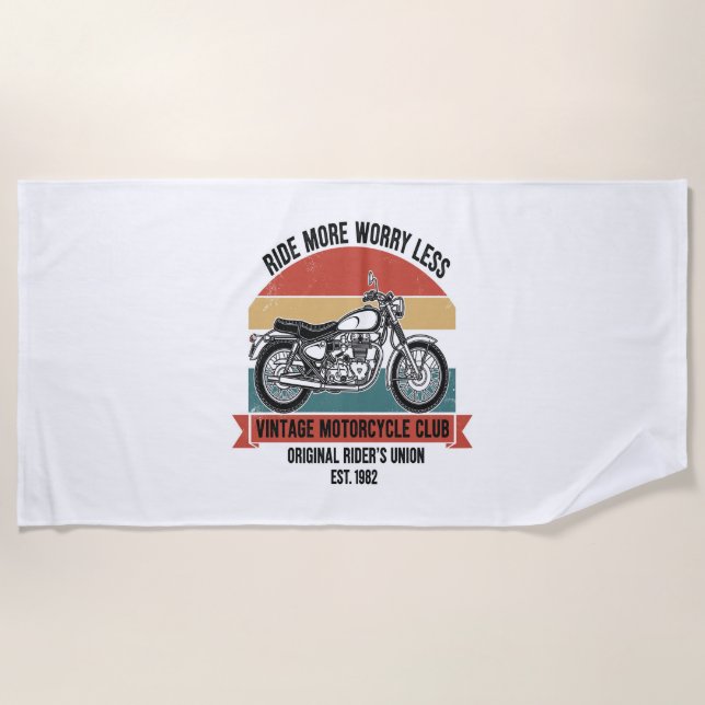 Toalla De Playa Motocicleta de época Est. 1982 (Anverso)