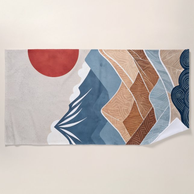 Toalla De Playa Mountains Sunset Beauty (Anverso)