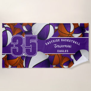 Toalla De Playa Muchos personalizados de baloncesto nombres de equ
